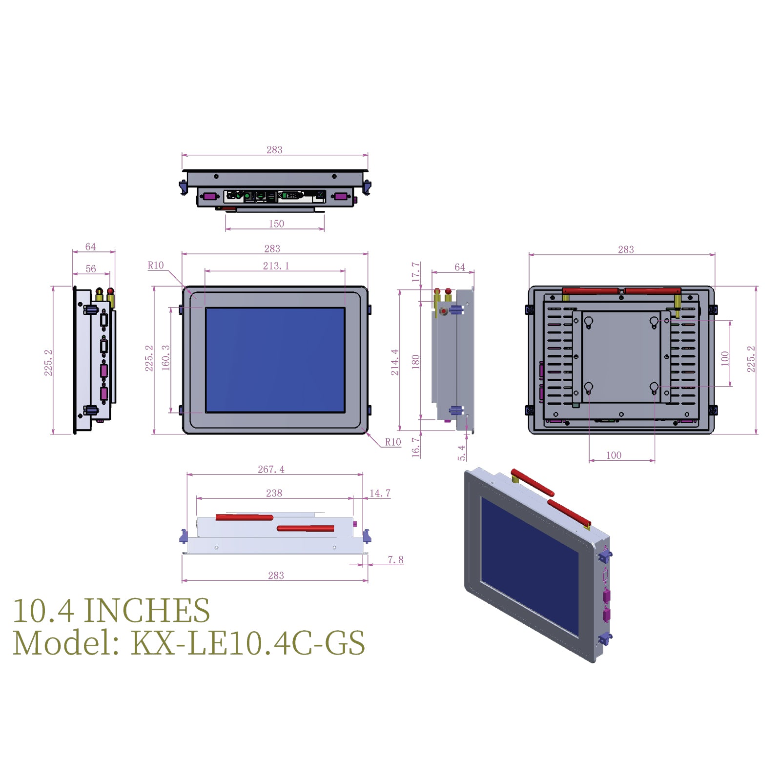 Open Frame Industrial Panel PC Capacitive Touch with Metal Rear Cover